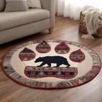 Forest Totem Round Mat Rug - washable non-slip printed rug