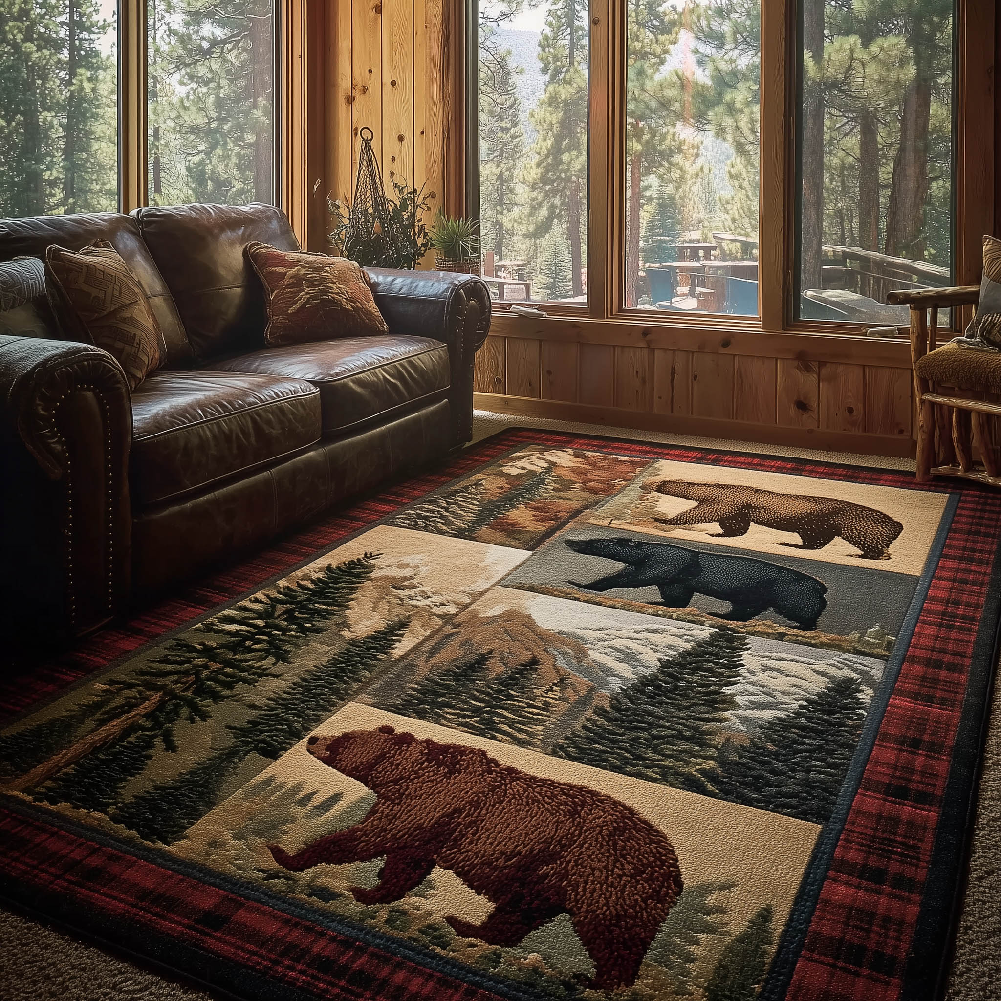 Forest Trace area rug in a living room