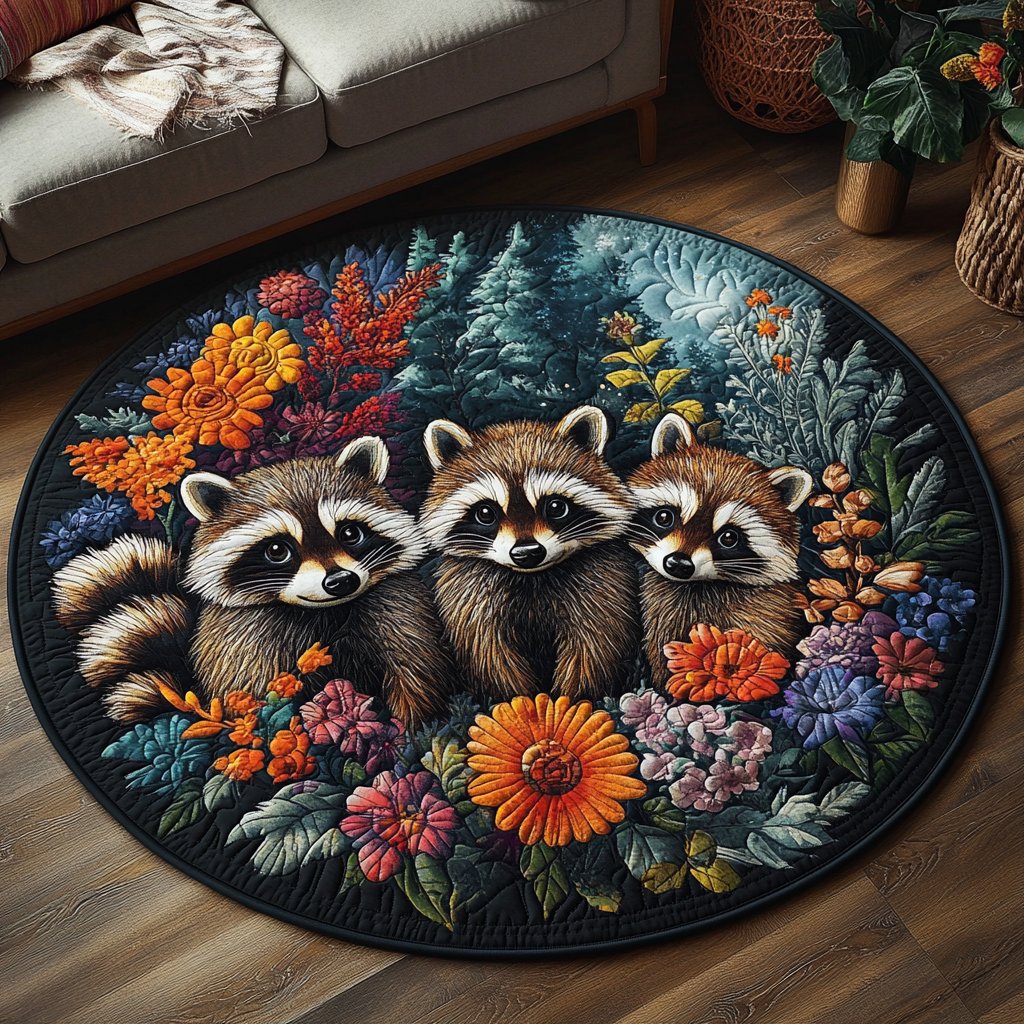Forest Whispers Round Mat Rug - Nature Design | Serene Home Decor