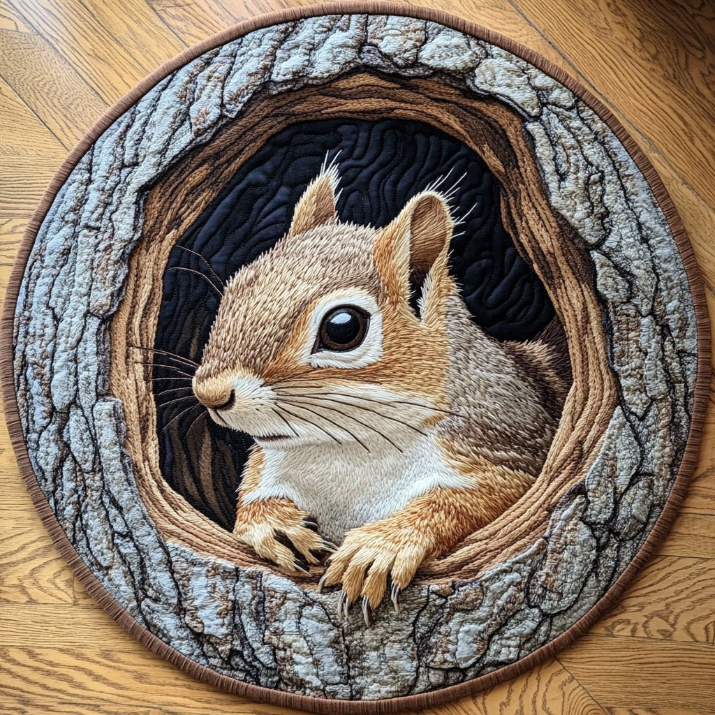 Forest Whispers Round Mat Rug - washable non-slip printed rug