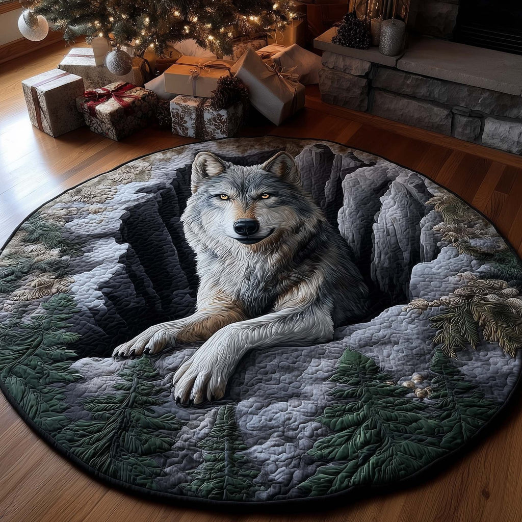 Forest Wild Wolf Round Mat Rug - Nature Design | Serene Home Decor