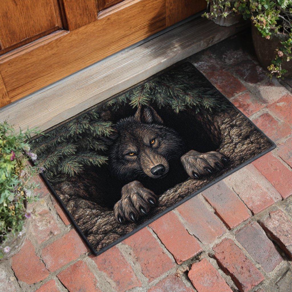 Forest Wolf Peer Doormat - Cute Animal Design | Printed Welcome Doormat