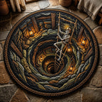 Forgotten Miner Round Mat Rug - washable non-slip printed rug