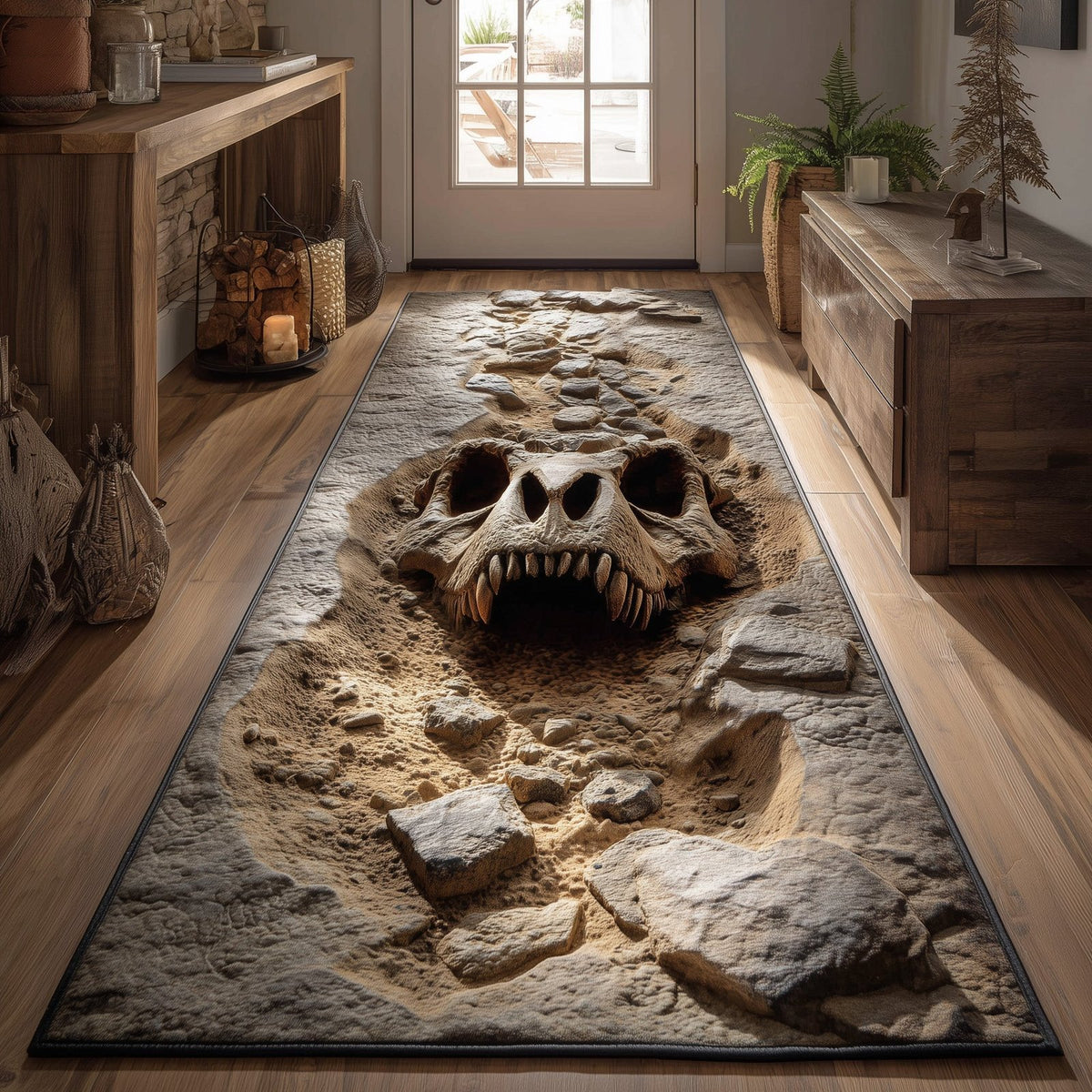 Fossil Dig Runner Rug - Nature Design | Serene Runner Rug