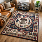 Founding Pride area rug in a living room