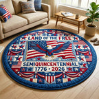 Freedom Banner Round Mat Rug - washable non-slip printed rug