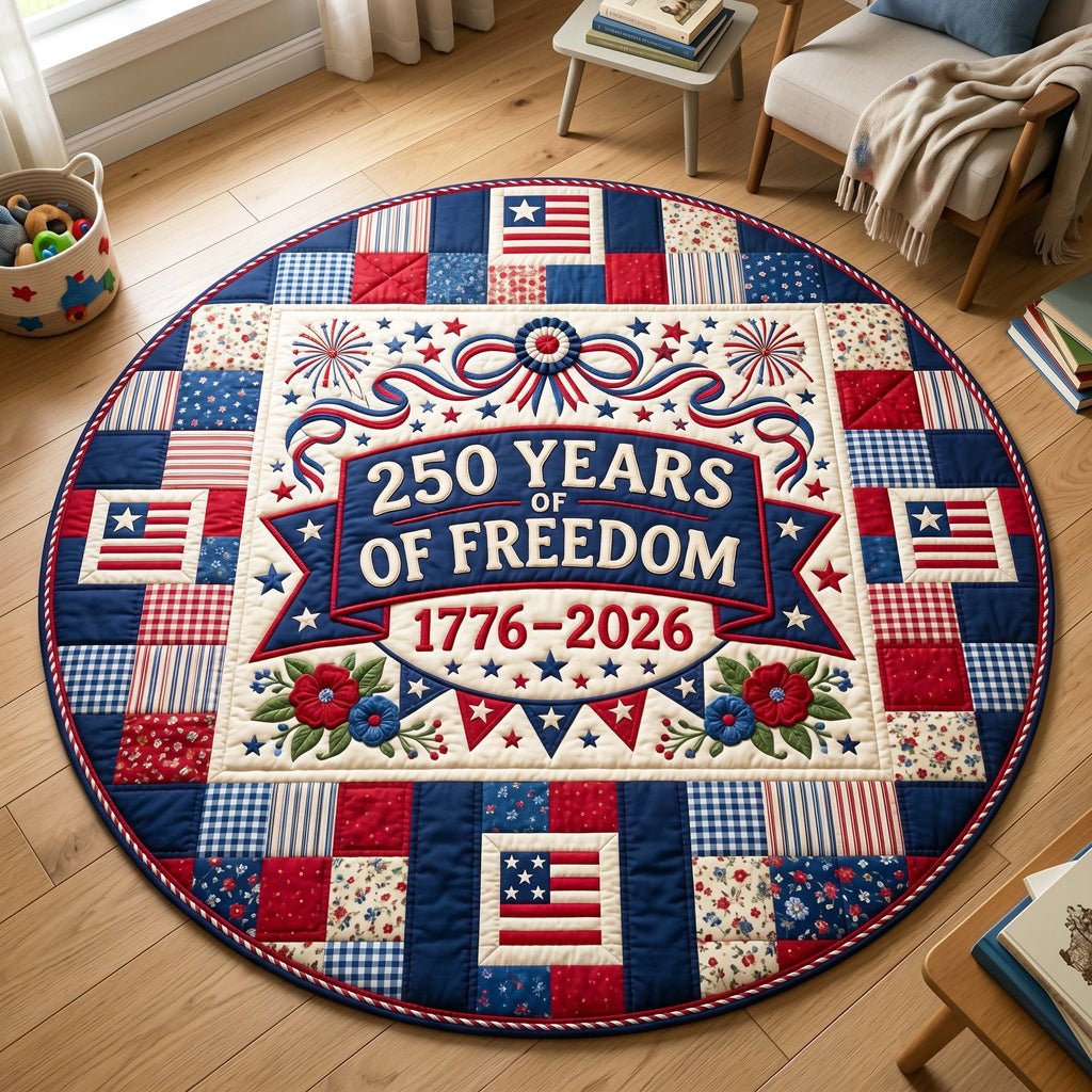 Freedom Banner Round Mat Rug - Nature Design | Serene Home Decor