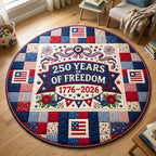 Freedom Banner Round Mat Rug - Nature Design | Serene Home Decor