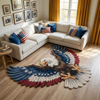 Freedom Eagle Custom Shape Area Rug - Cute Animal Design | Die-Cut Non-Slip Rug - washable non-slip printed rug