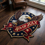 Freedom Eagle Custom Shape Area Rug - Cute Animal Design | Die-Cut Non-Slip Rug - washable non-slip printed rug