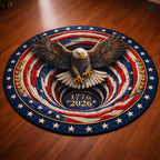 Freedom Eagle Round Mat Rug - Nature Design | Serene Home Decor