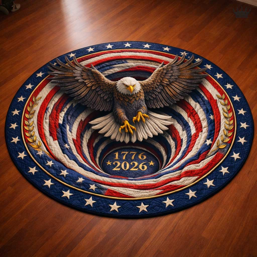 Freedom Eagle Round Mat Rug - Nature Design | Serene Home Decor