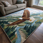 Freedom Flight area rug in a living room