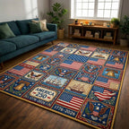 Freedom Mosaic area rug in a living room