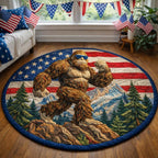 Freedom Sasquatch Round Mat Rug - washable non-slip printed rug