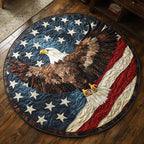 Freedom Soars Round Mat Rug - washable non-slip printed rug