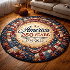 Freedom Spirit Round Mat Rug - washable non-slip printed rug