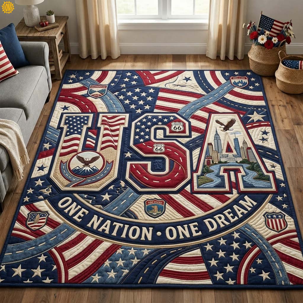 Freedom Threads area rug in a living room