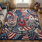 Freedom Threads area rug in a living room