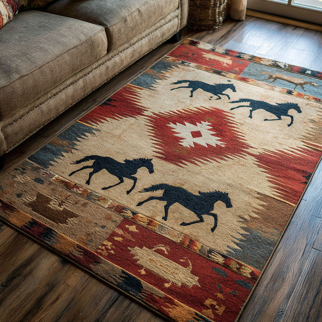 Freedom Trail area rug in a living room