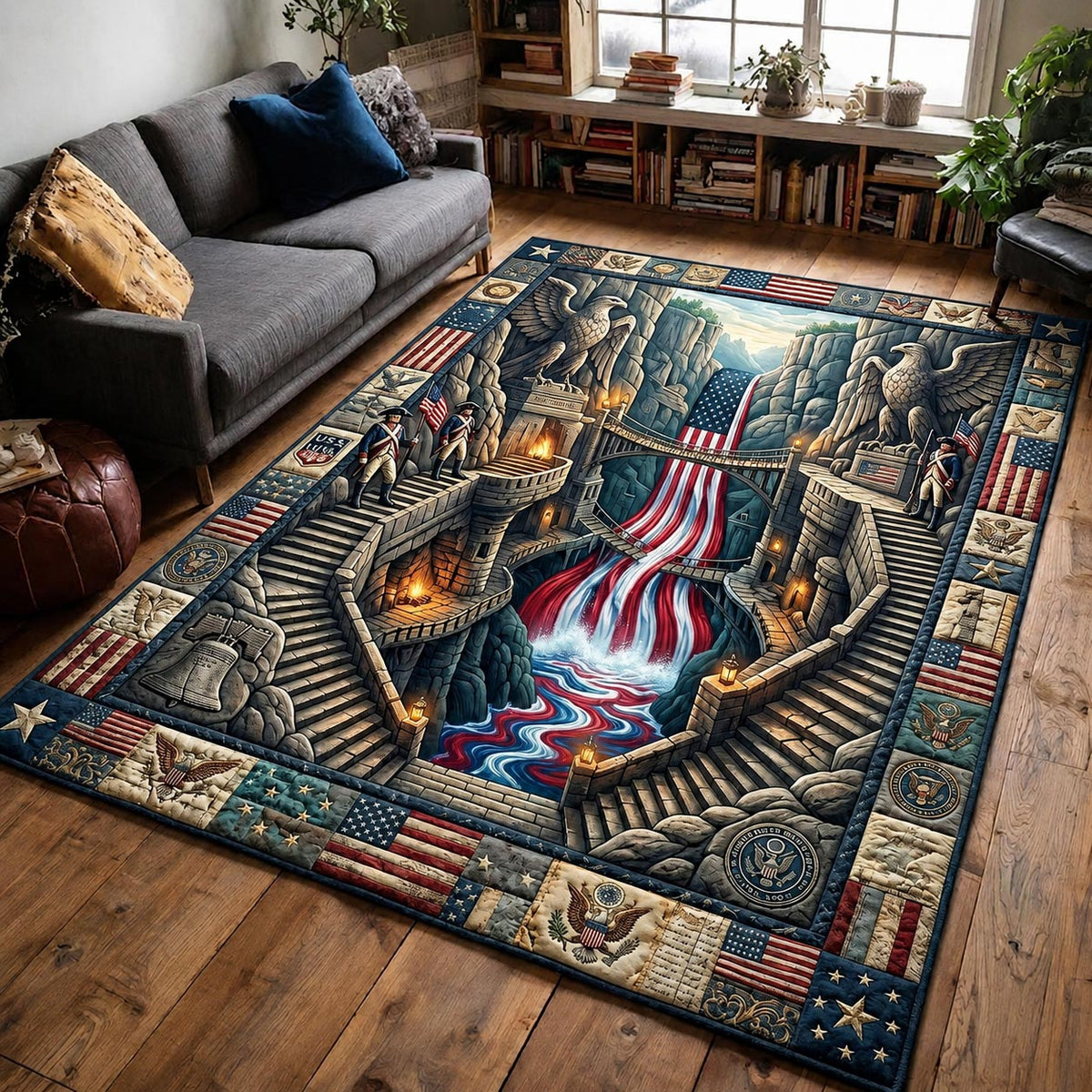 Freedom Valor area rug in a living room