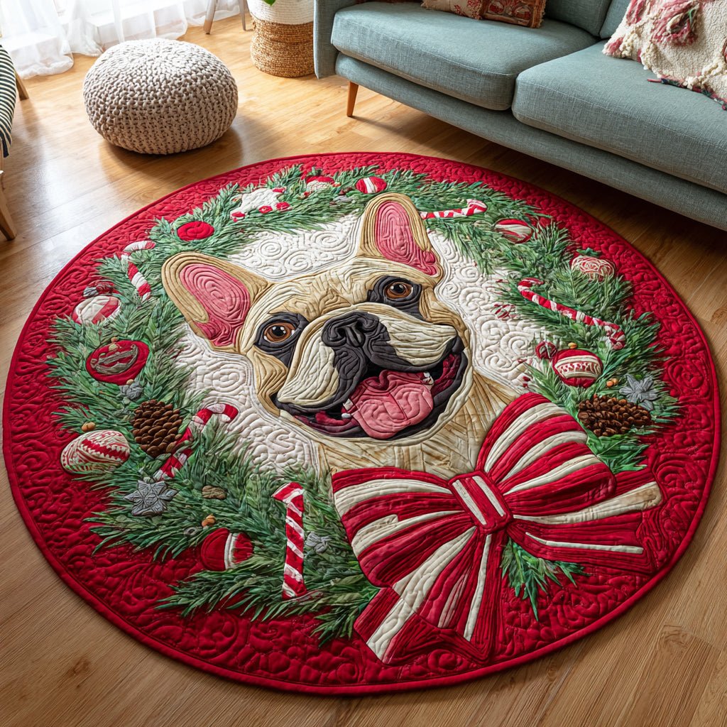 French Bulldog Chic Round Mat Rug - Cute Pet Design | Animal Printed Home Decor