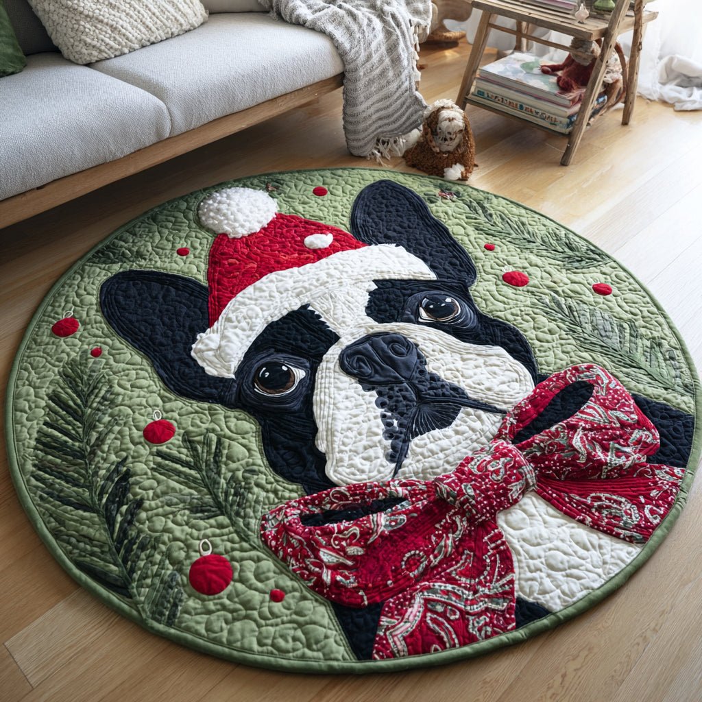 French Bulldog Dapper Round Mat Rug - Cute Pet Design | Animal Printed Home Decor