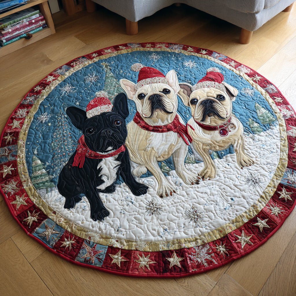 French Bulldog Paws Round Mat Rug - Cute Pet Design | Animal Printed Home Decor
