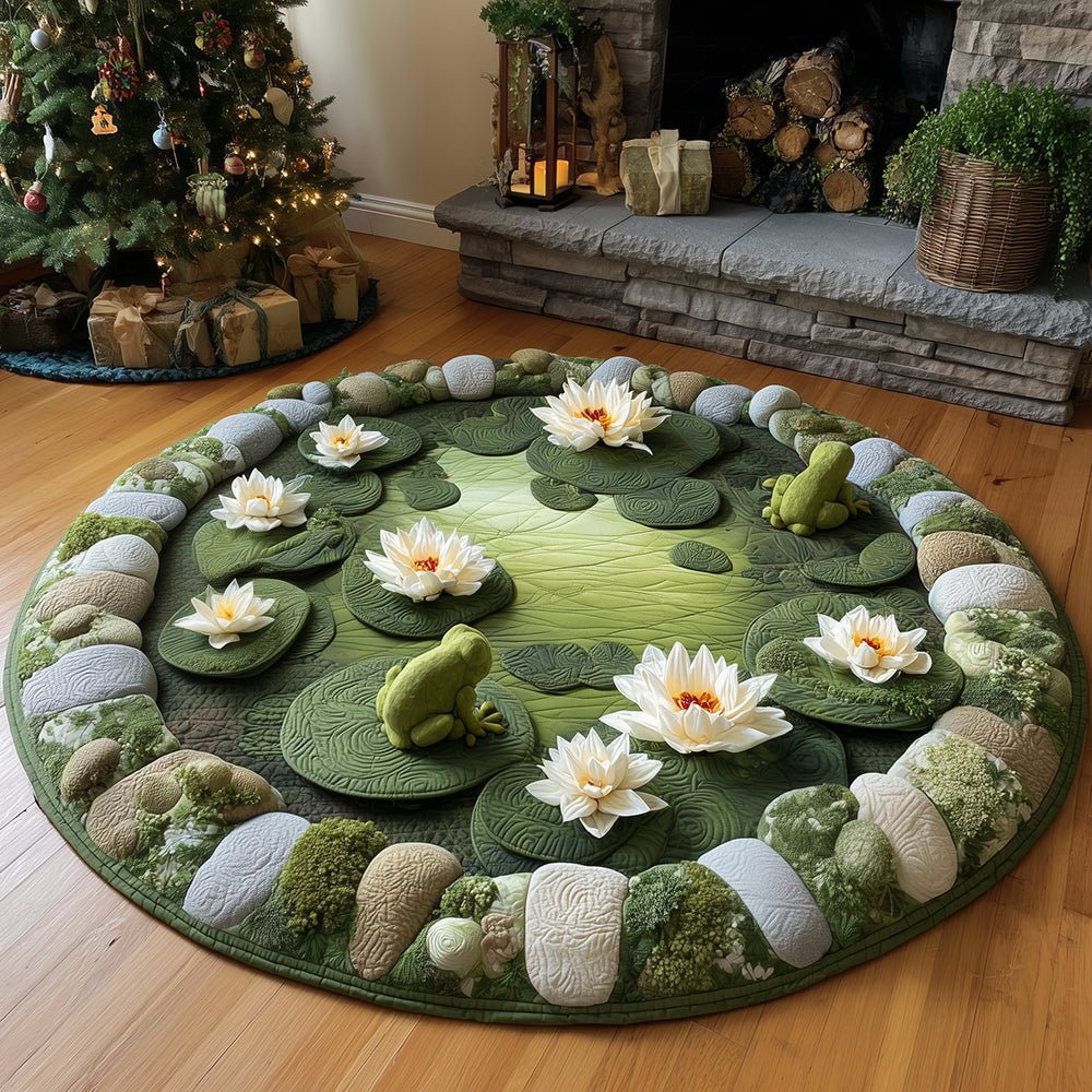 Frogs of the Lily Vale Round Mat Rug - Nature Design | Serene Home Decor