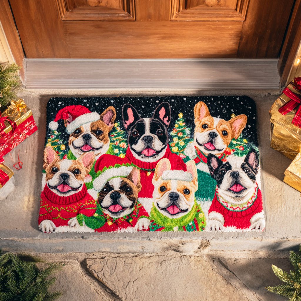 Frost Bulldog Doormat - Cute Animal Design | Printed Welcome Doormat