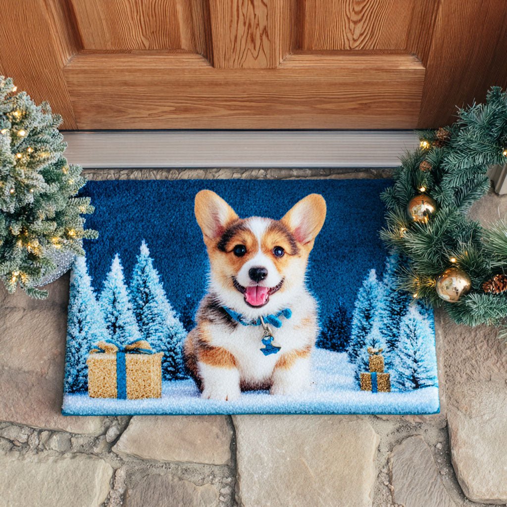 Frost Corgi Doormat - Cute Animal Design | Printed Welcome Doormat