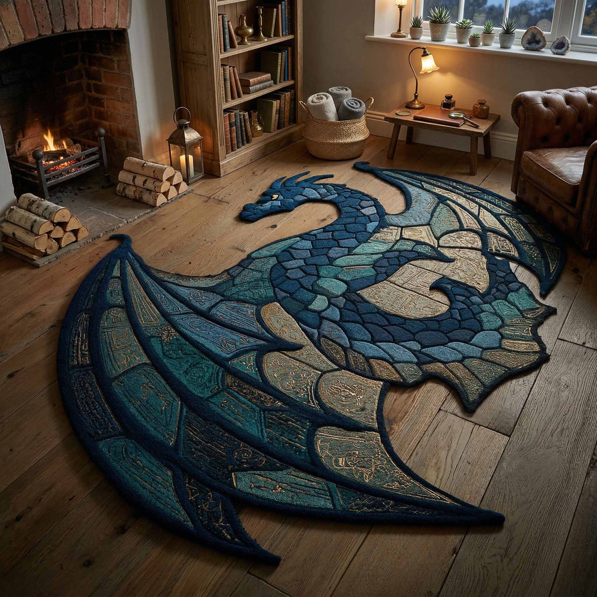 Frost Glide Custom Shape Area Rug - Nature Design | Die-Cut Non-Slip Rug - washable non-slip printed rug
