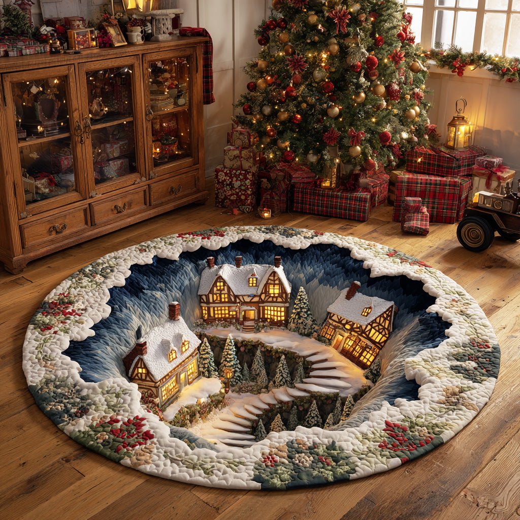Frost Valley Magic Round Mat Rug - washable non-slip printed rug