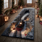 Frostbound Railway Runner Carpet Runner Rug - Cute Pet Design | Animal Printed Runner Rug