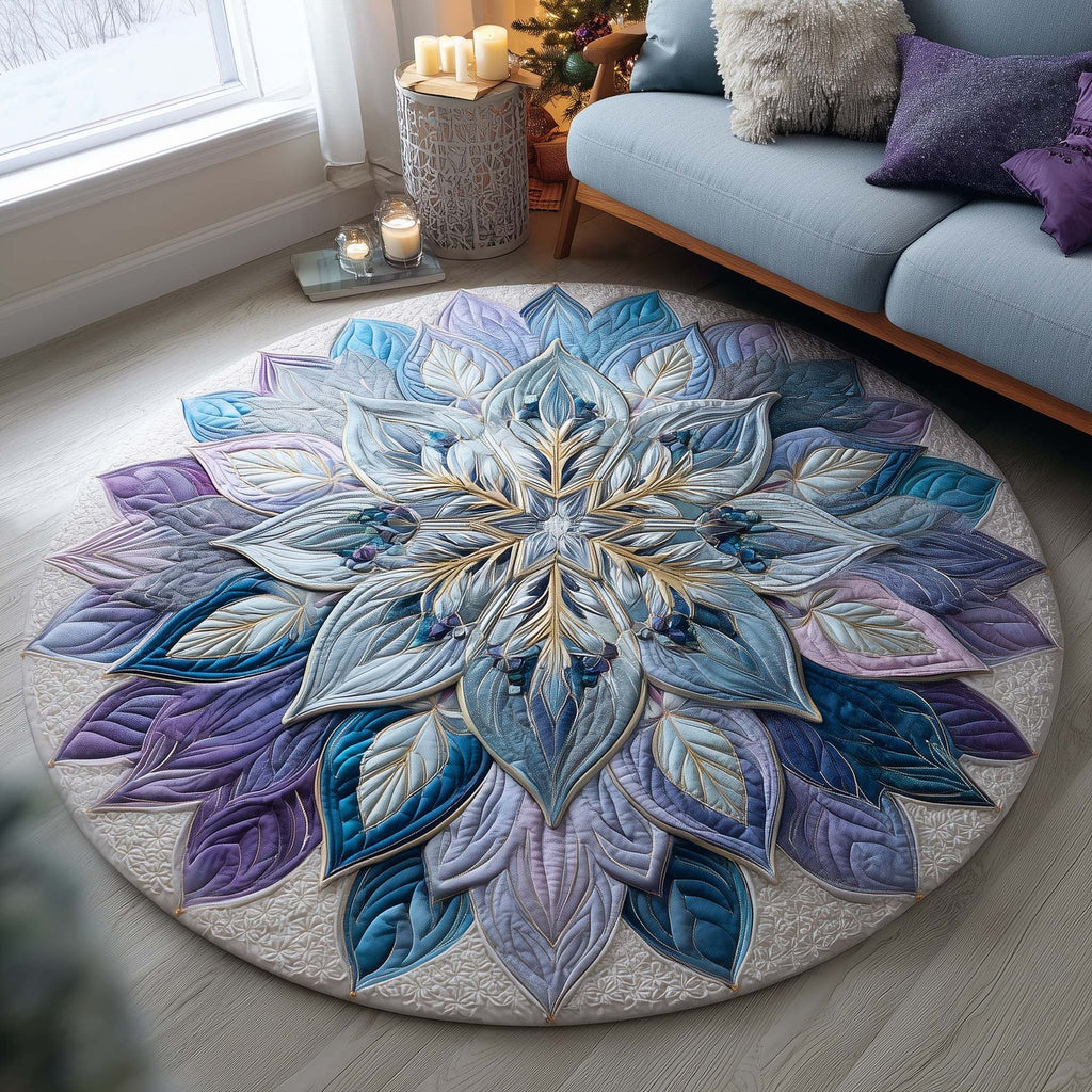 Frosted Aurora Round Mat Rug - Nature Design | Serene Home Decor
