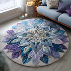 Frosted Aurora Round Mat Rug - washable non-slip printed rug