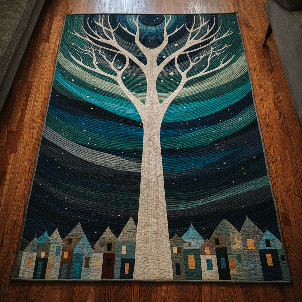 Frosted Canopy area rug in a living room