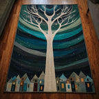 Frosted Canopy area rug in a living room