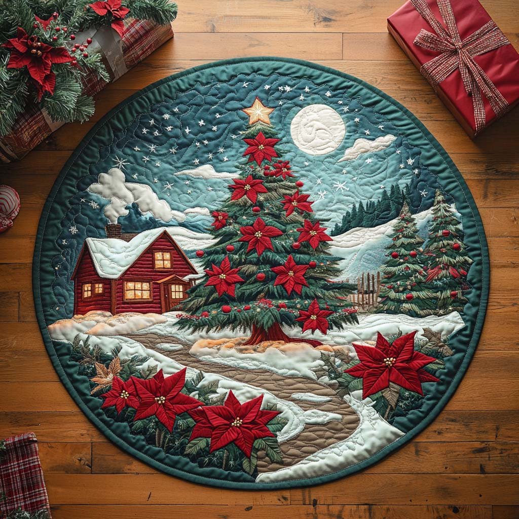 Frosted Forest Escape Round Mat Rug - washable non-slip printed rug