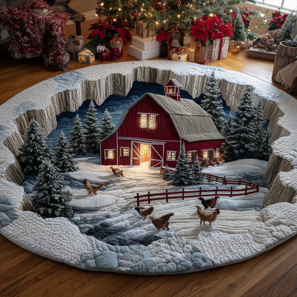 Frosted Homestead Round Mat Rug - Nature Design | Serene Home Decor