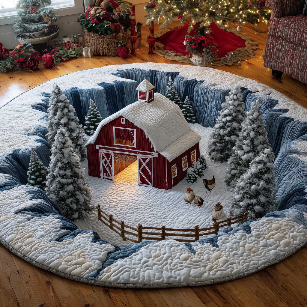 Frosted Homestead Round Mat Rug - Nature Design | Serene Home Decor