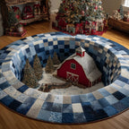 Frosted Homestead Round Mat Rug - washable non-slip printed rug