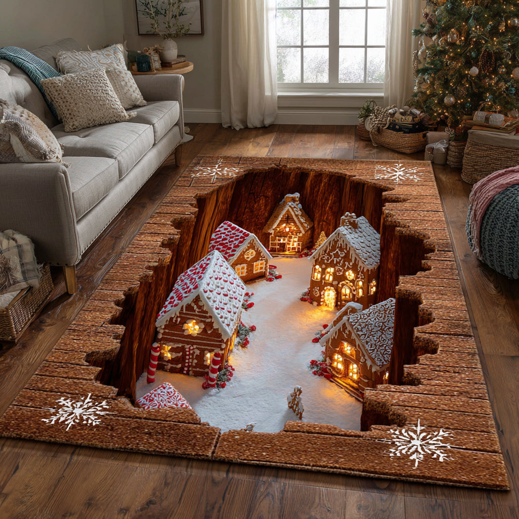 Frostlight Cave area rug in a living room