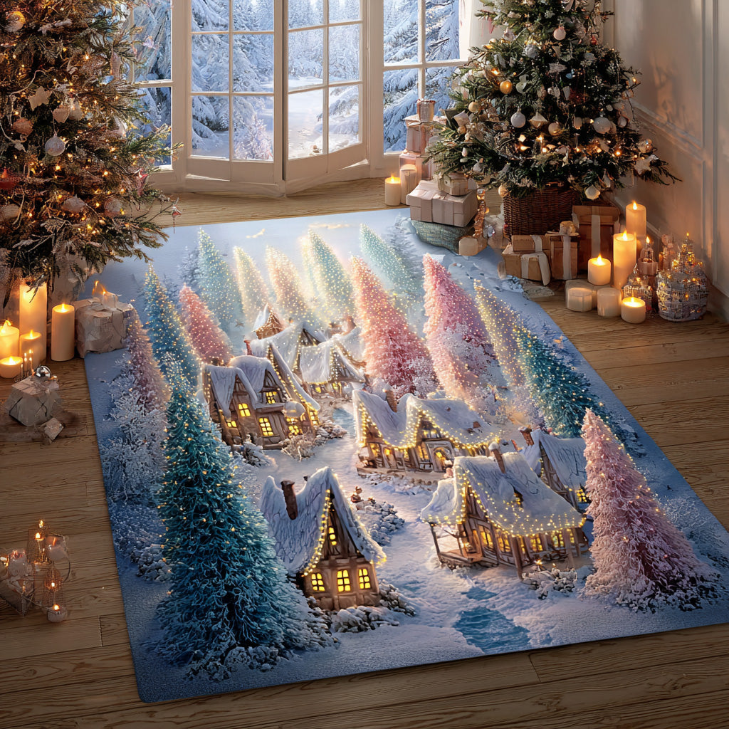 Frostlight Village area rug in a living room