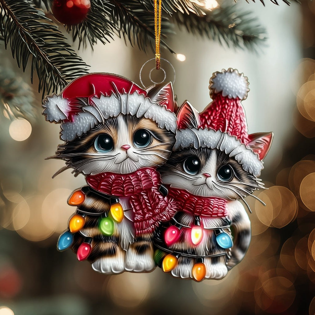Frosty Paws Pair Christmas Ornament