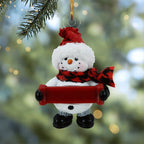 Snowman With Red Banner Christmas Ornament