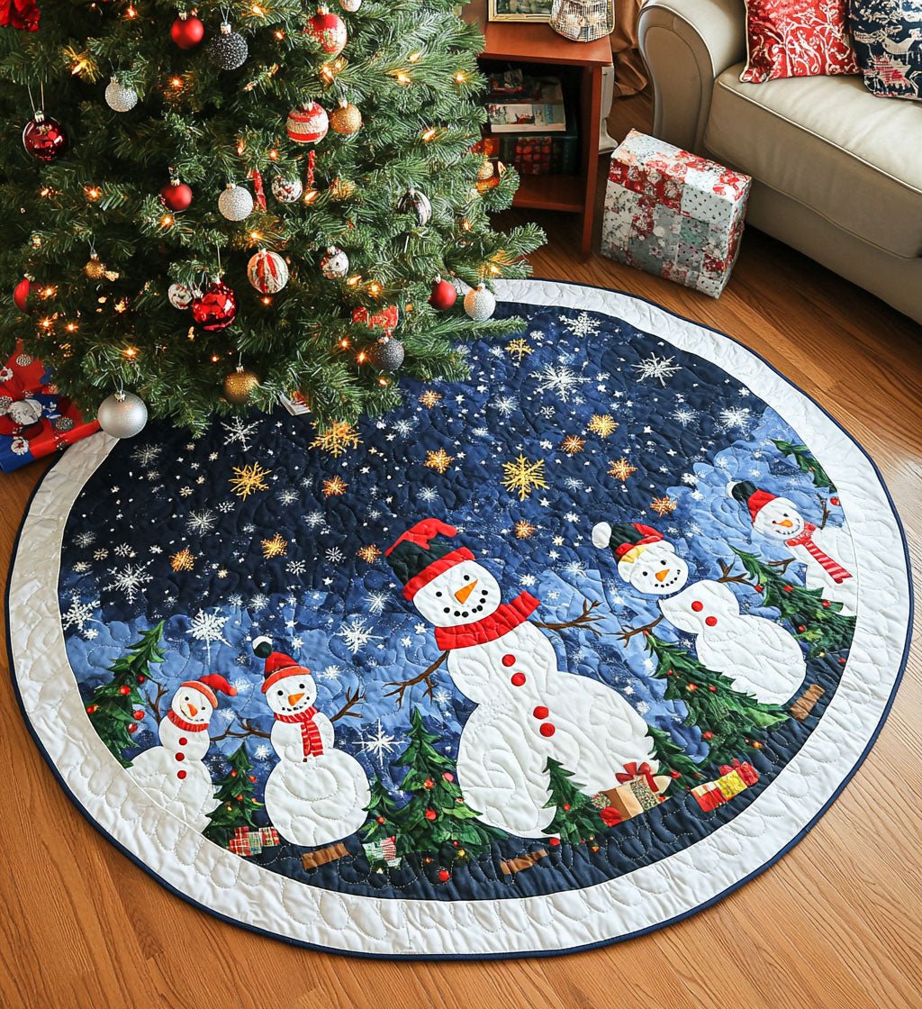 Frosty Charm Round Mat Rug - washable non-slip printed rug
