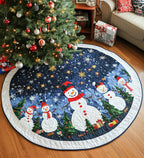 Frosty Charm Round Mat Rug - washable non-slip printed rug