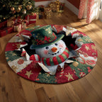Frosty Delight Round Mat Rug - washable non-slip printed rug