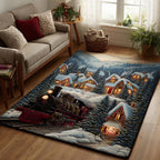 Frosty Express area rug in a living room